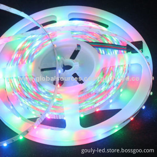 5050 SMD RGB LED Flexible Strip Light with 12/24V DC Input Voltage and IP65 Protection Grade